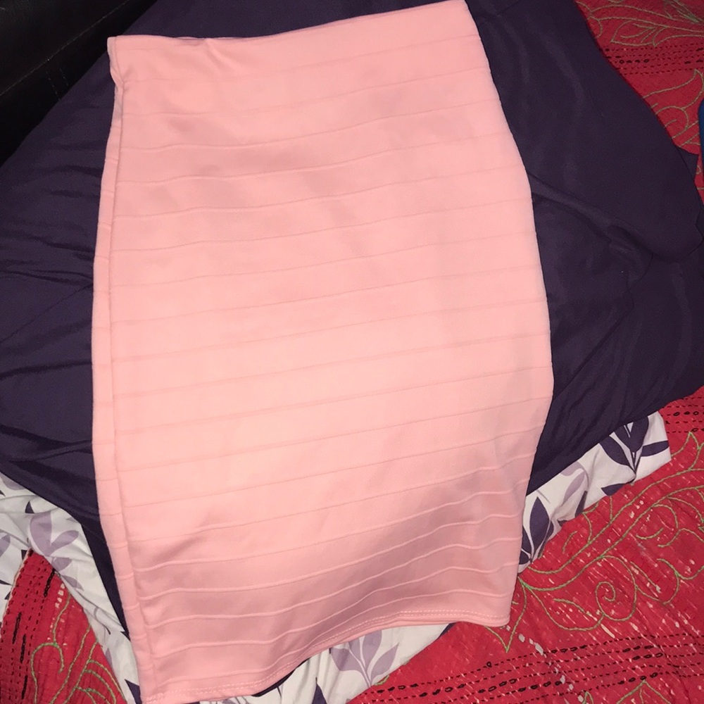 Salmon pink body con skirt